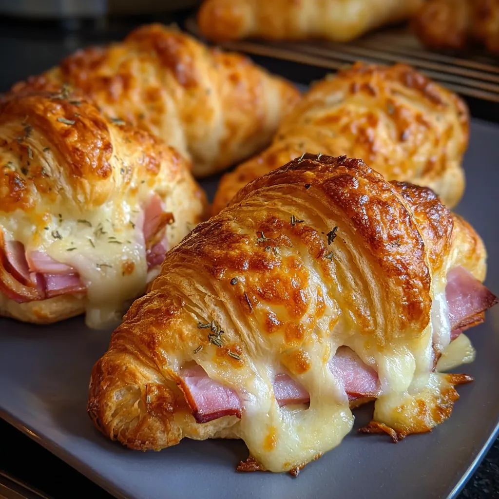 Ultimate Baked Ham and Cheese Croissants with Golden Buttery Perfection - tertiary view